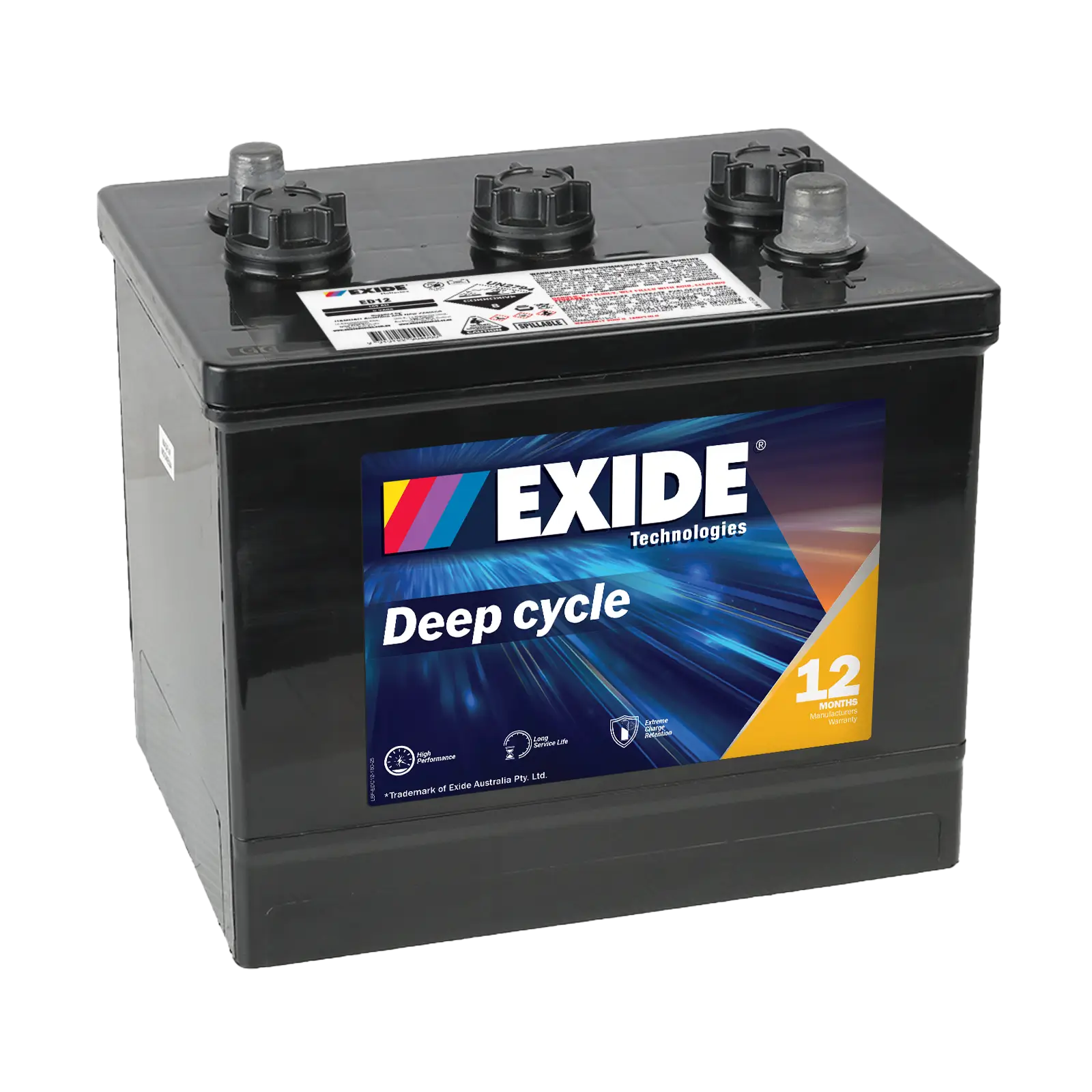 Exide ED12 6V Deep Cycle Battery - 105Ah. Ideal for Recreational Deep Cycle Applications.