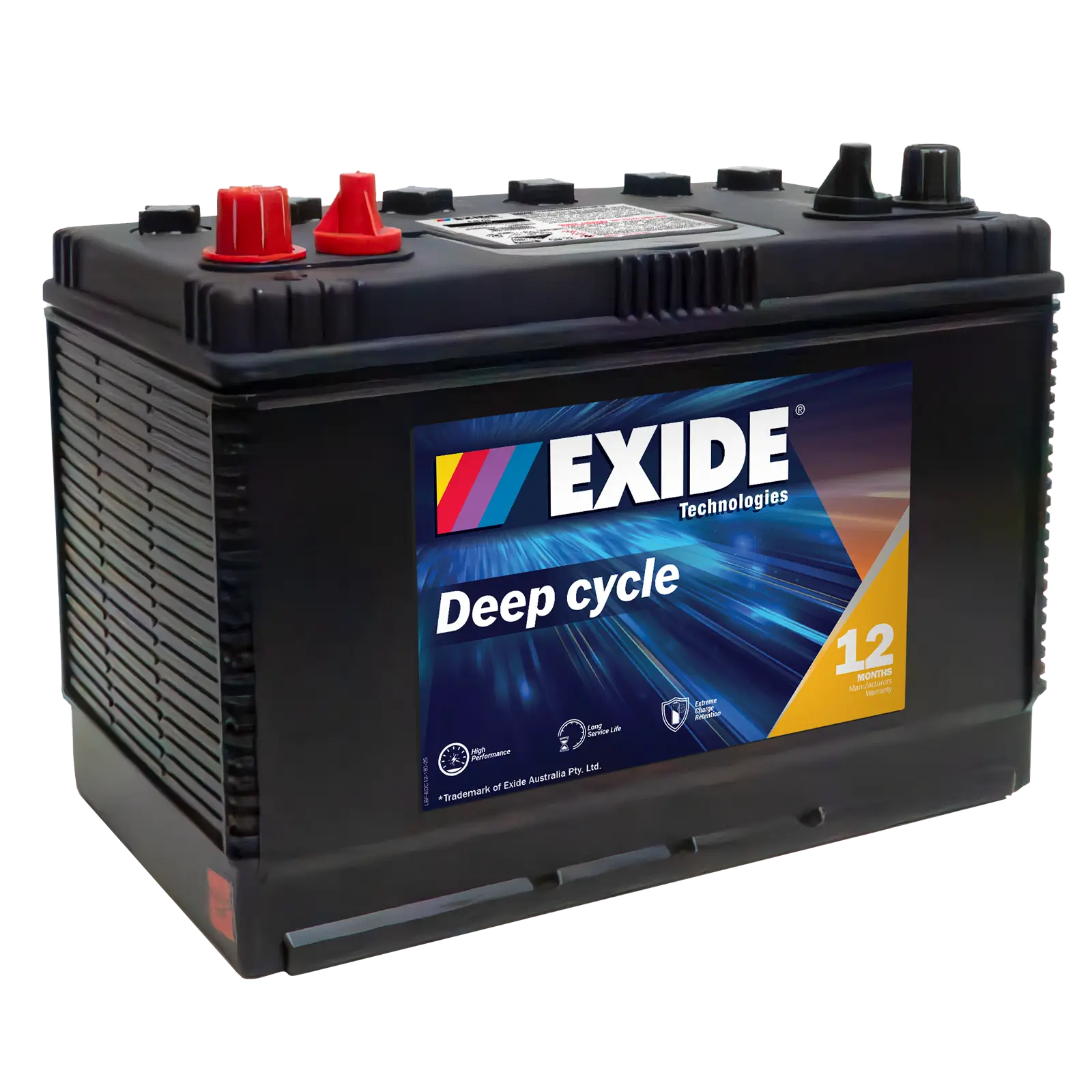 Exide ED70 12V Deep Cycle Battery - 110Ah. Ideal for Recreational Deep Cycle Applications.