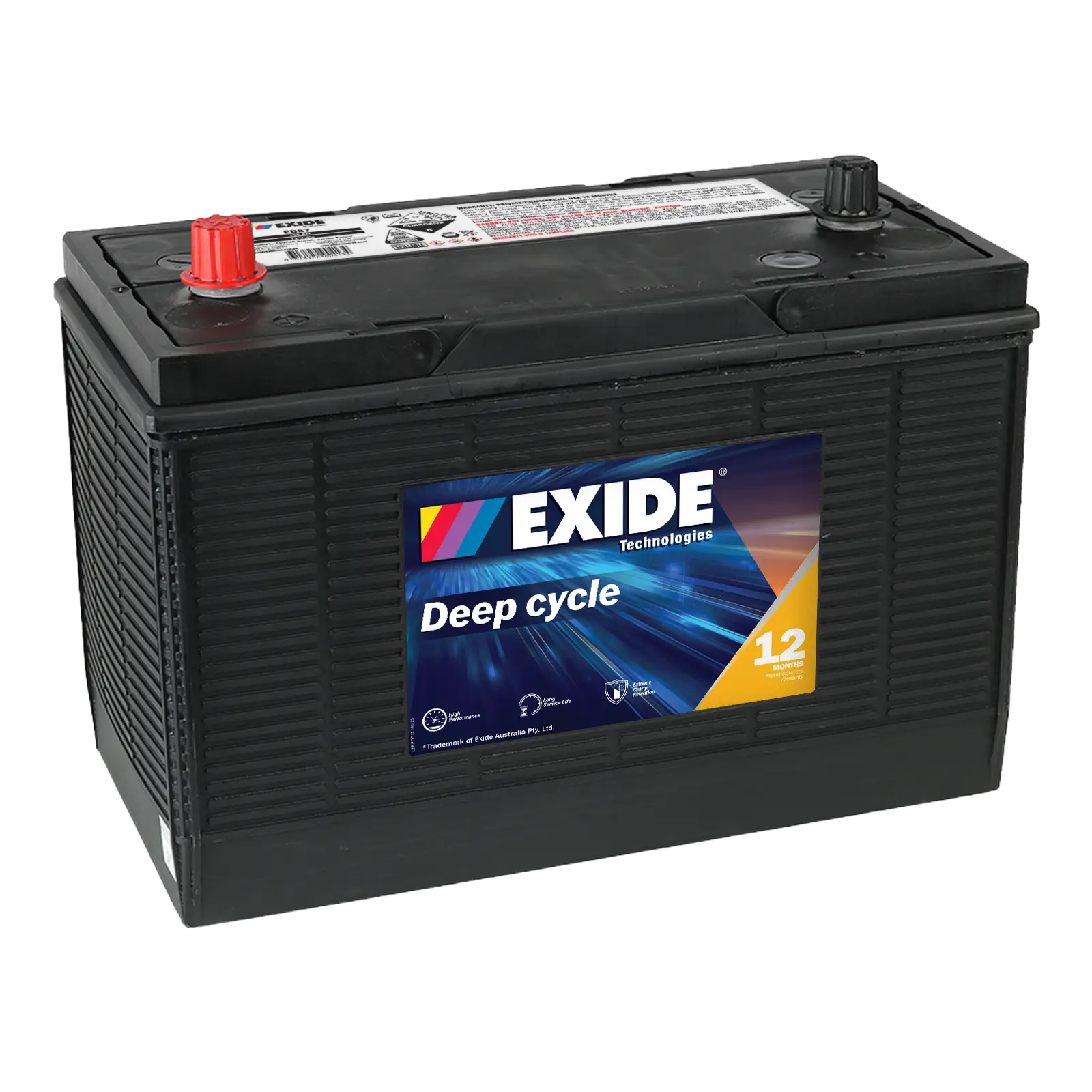Exide ED87 12V Deep Cycle Battery - 130Ah. Ideal for Recreational Deep Cycle Applications.