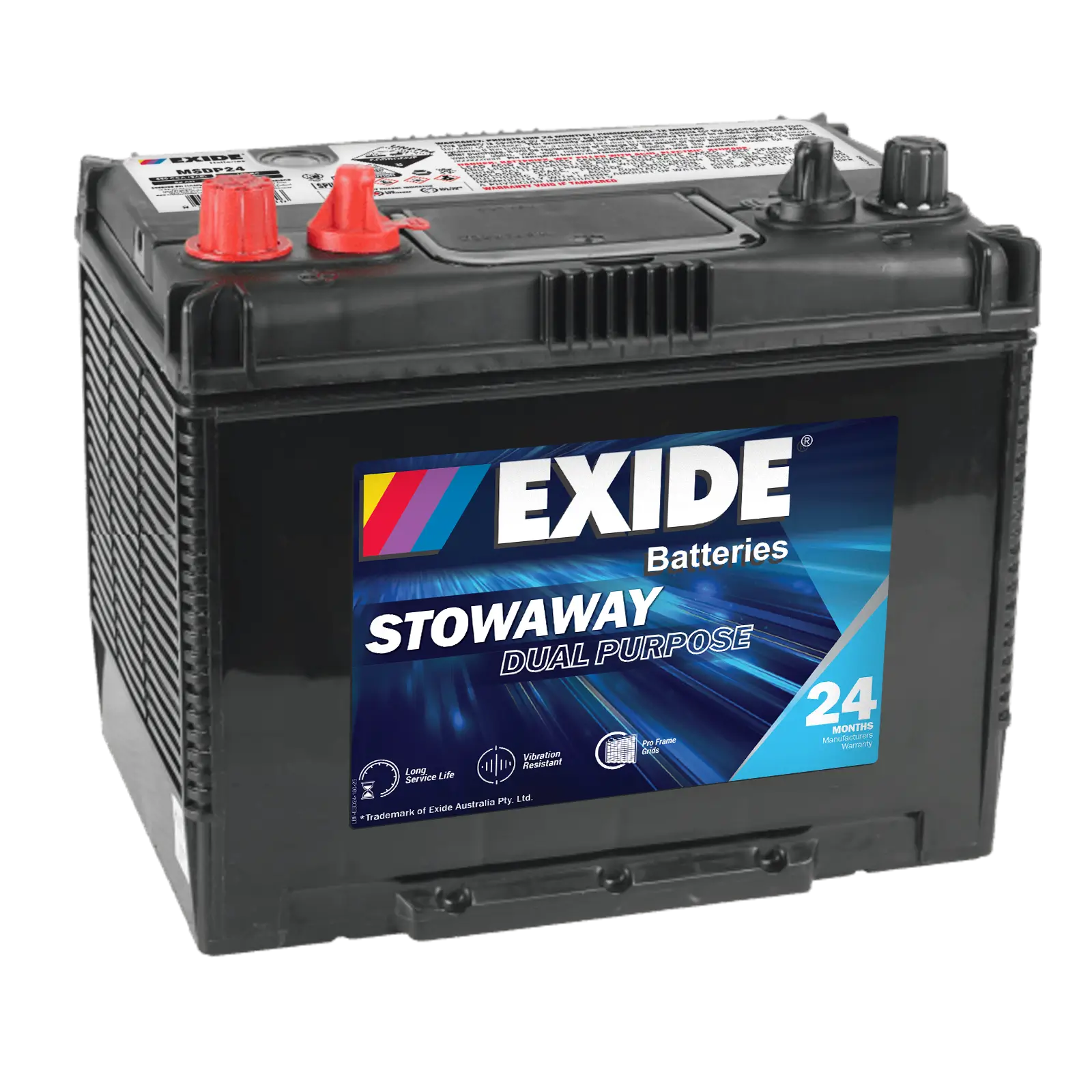 Exide MSDP24 12V Marine Battery - 650CCA, 140min RC, 82Ah. Ideal Marine Vehicles.