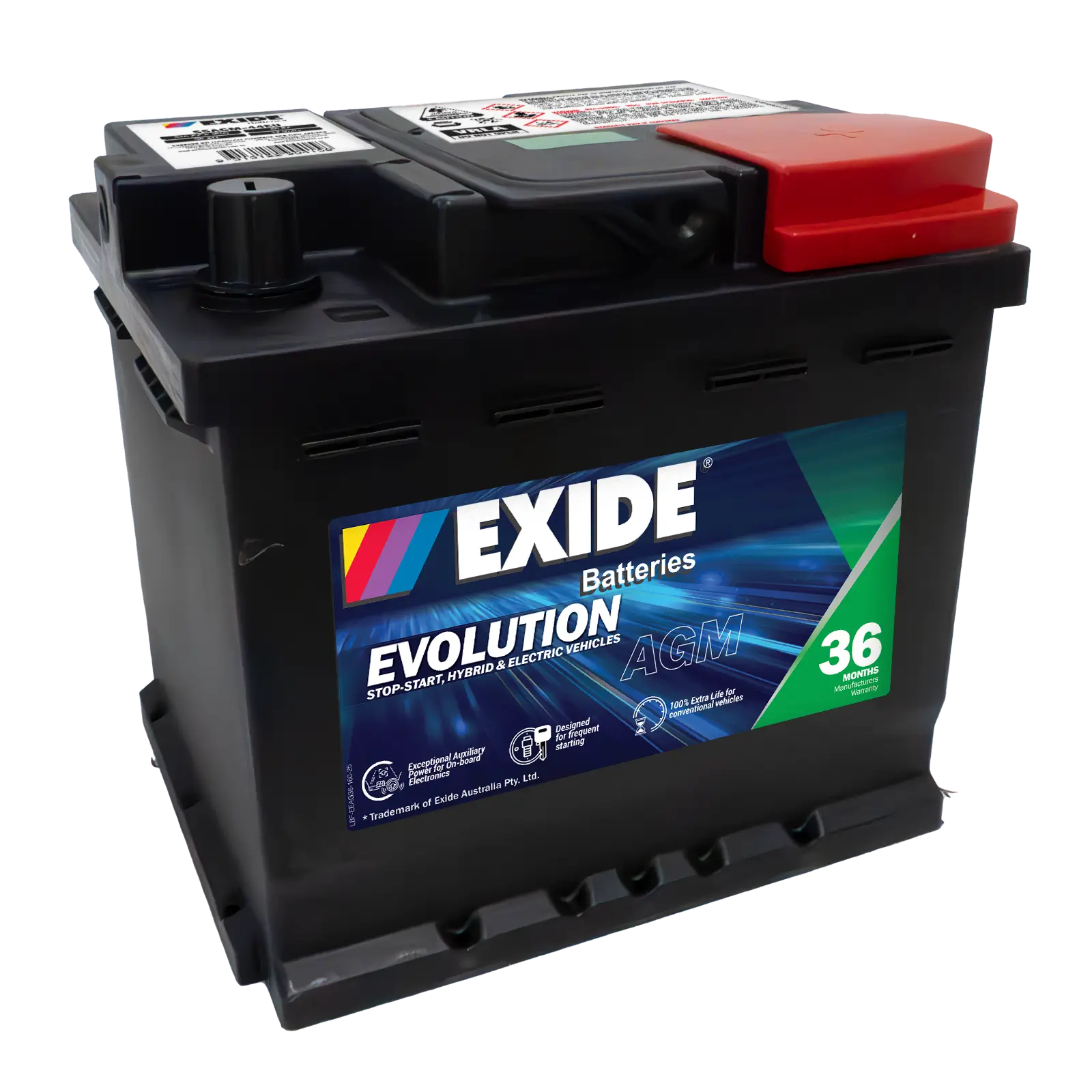 Exide SSAGM-44EU 12V AGM Battery - 540CCA, 80min RC, 50Ah. Ideal for Stop-Start, Hybrid & Electric Vehicles.