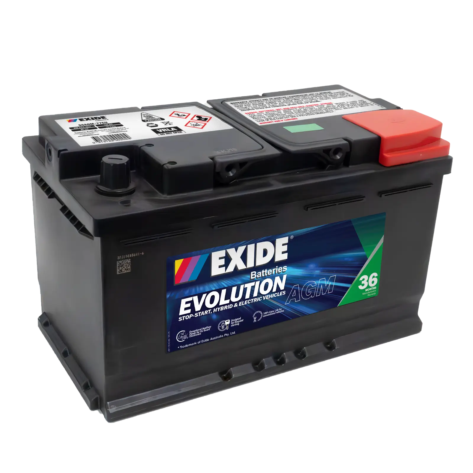 Exide SSAGM-77EU 12V AGM Battery - 800CCA, 155min RC, 80Ah. Ideal for Stop-Start, Hybrid & Electric Vehicles.