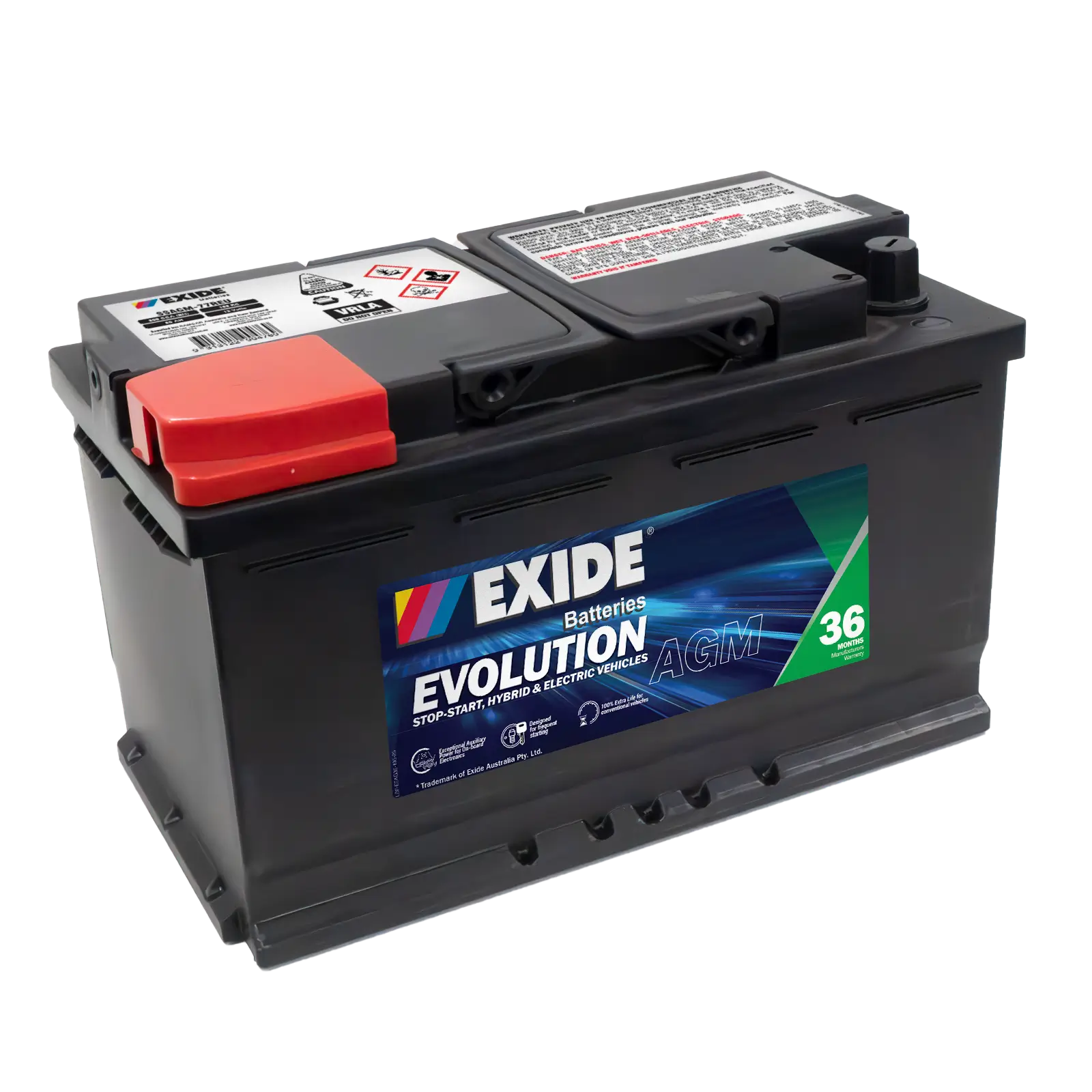 Exide SSAGM-77REU 12V AGM Battery - 800CCA, 155min RC, 80Ah. Ideal for Stop-Start, Hybrid & Electric Vehicles.
