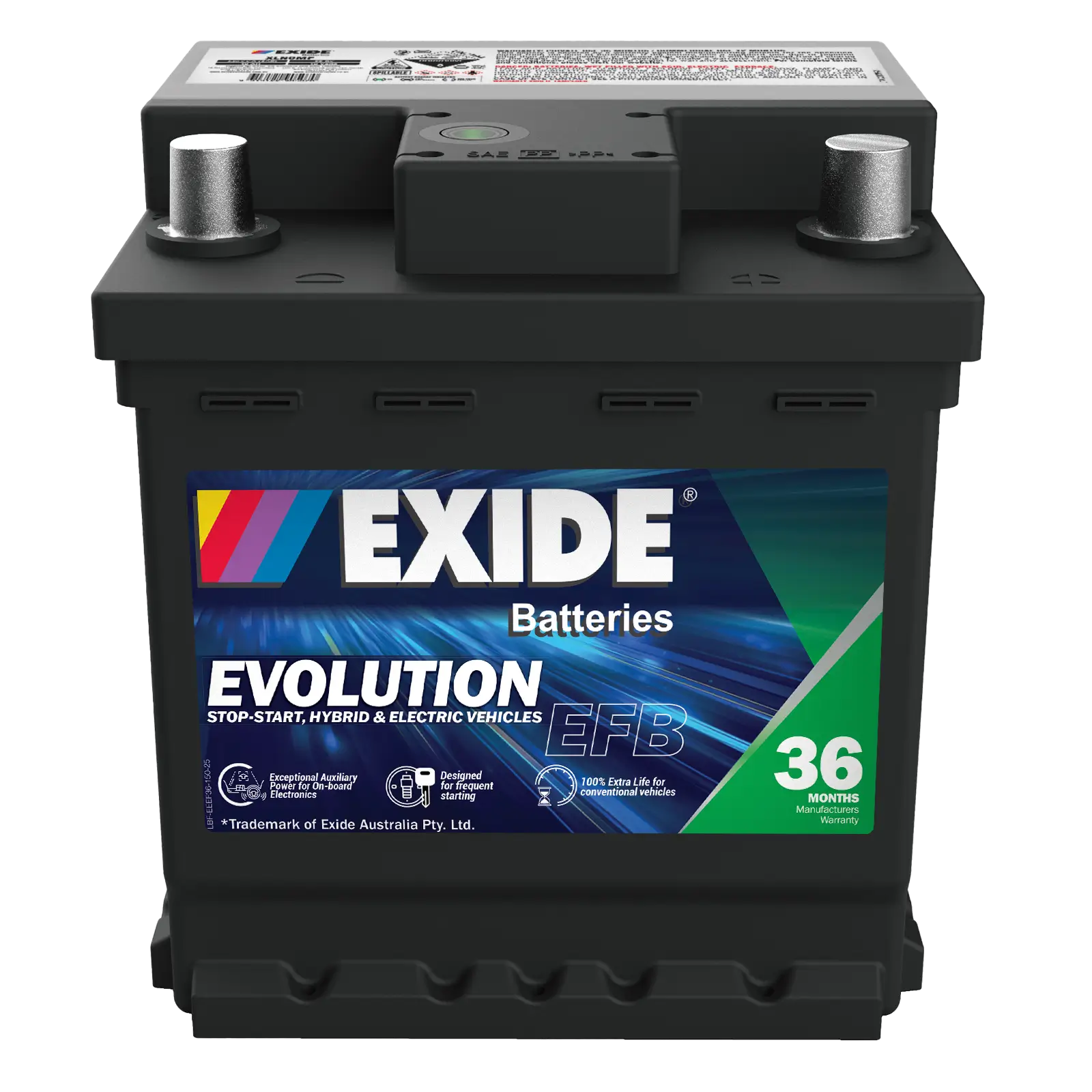 Exide XLN0MF 12V EFB Battery - 320CCA, 40Ah, 55min RC. Ideal for Hybrid & Electric Vehicles.